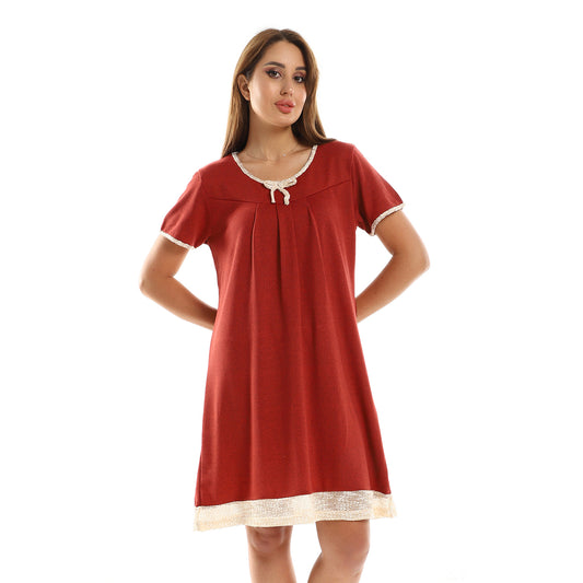 kady Grey Chest Ribbon Over Reddish Fuchsia Sleepshirt women