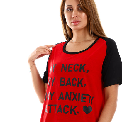 Kady Women Raglan Sleeves Printed Sleepshirt