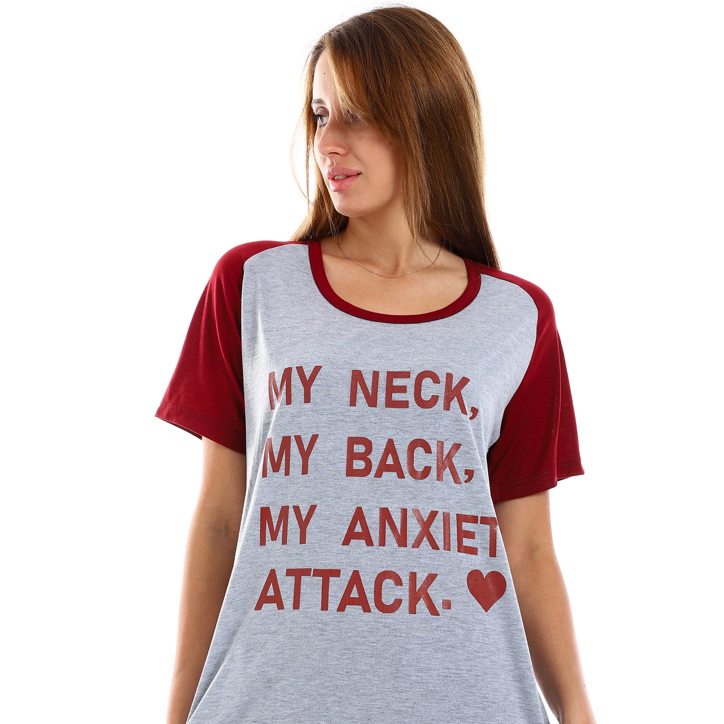 Kady Women Raglan Sleeves Printed Sleepshirt