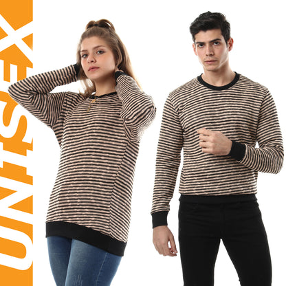 Unisex Thin Stripes Round Sweatshirt