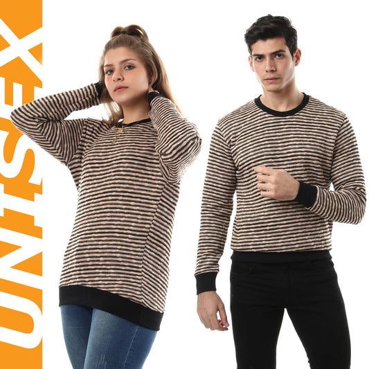 Unisex Thin Stripes Round Sweatshirt