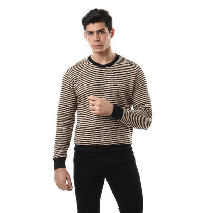Unisex Thin Stripes Round Sweatshirt