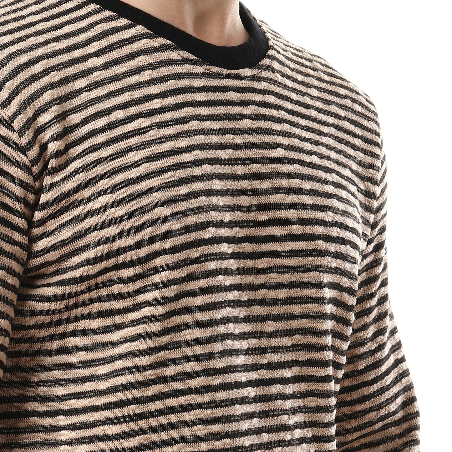 Unisex Thin Stripes Round Sweatshirt