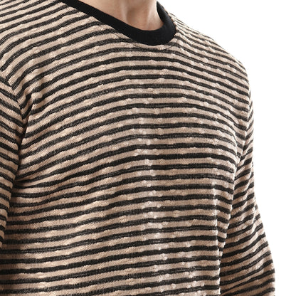 Unisex Thin Stripes Round Sweatshirt