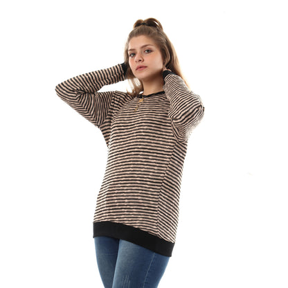 Unisex Thin Stripes Round Sweatshirt