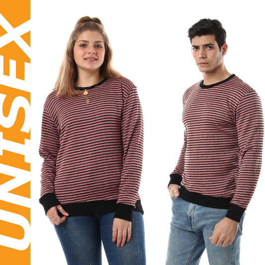 Unisex Thin Stripes Round Sweatshirt