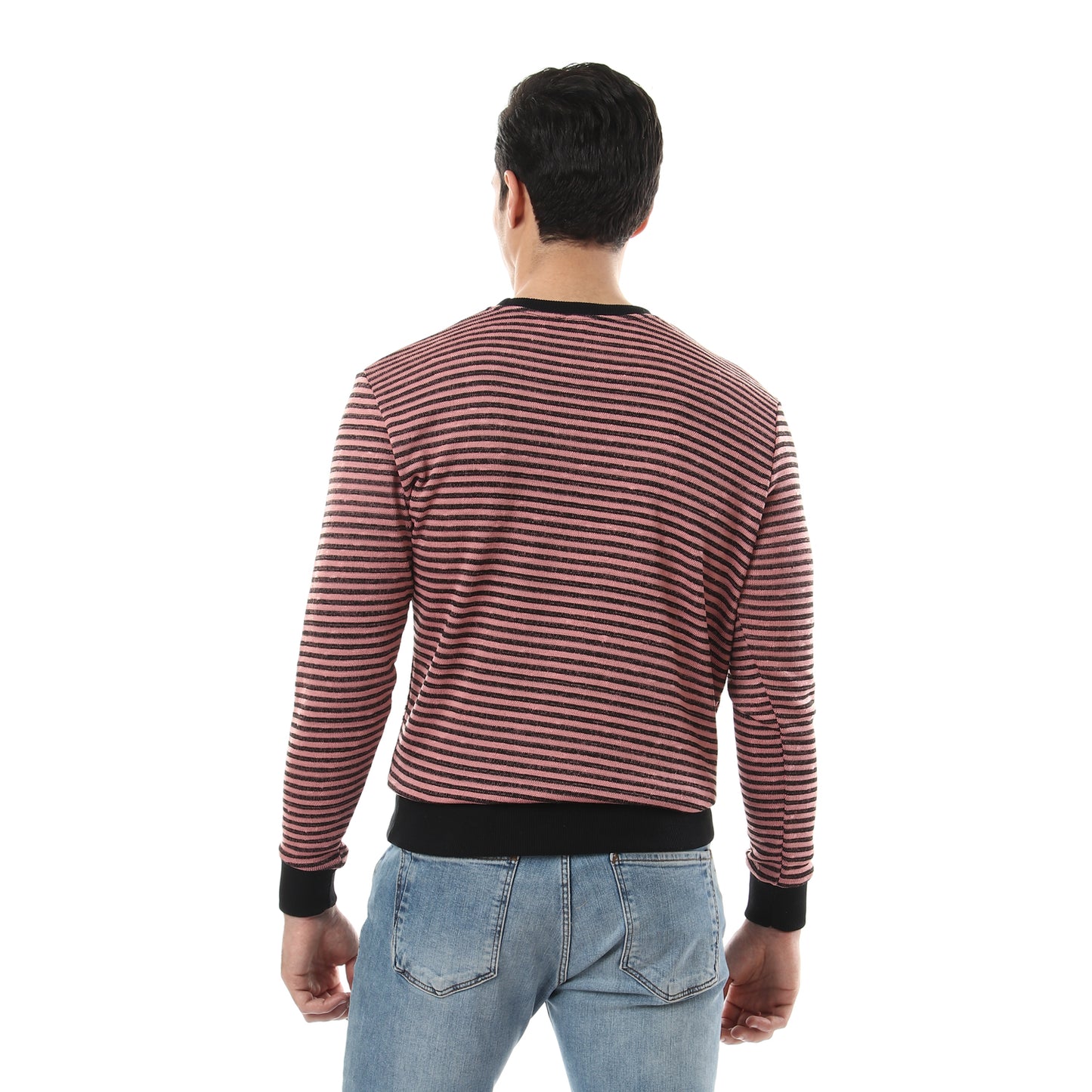 Unisex Thin Stripes Round Sweatshirt