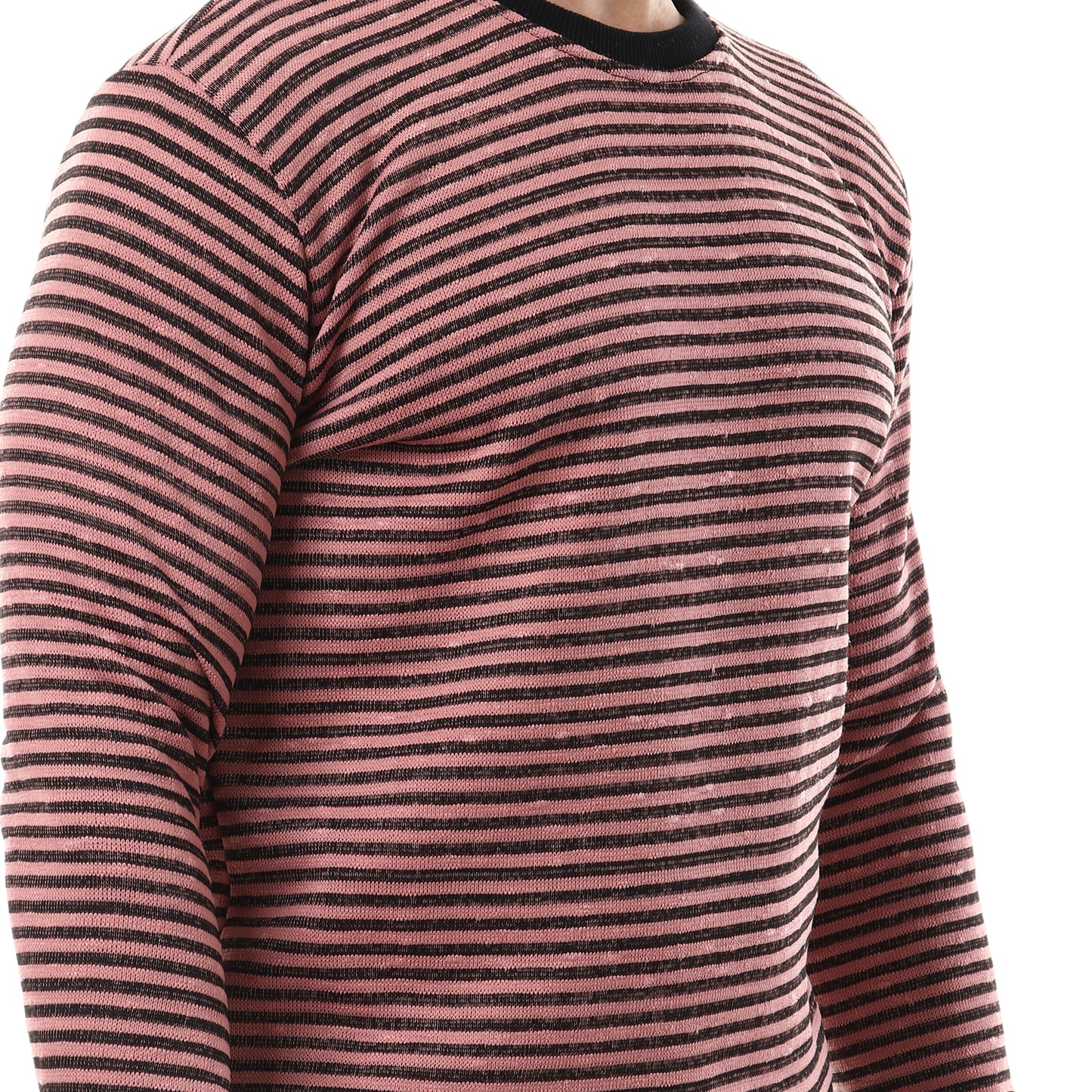 Unisex Thin Stripes Round Sweatshirt