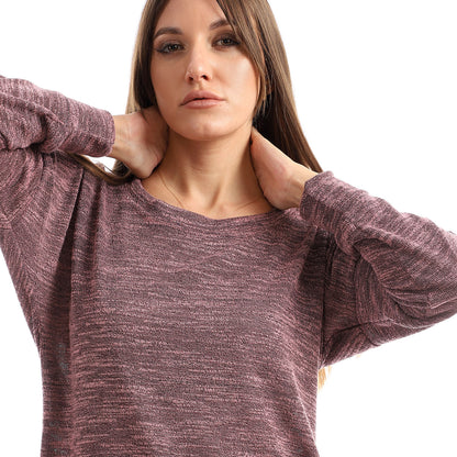 Jamila Women plain jackard crew neck top