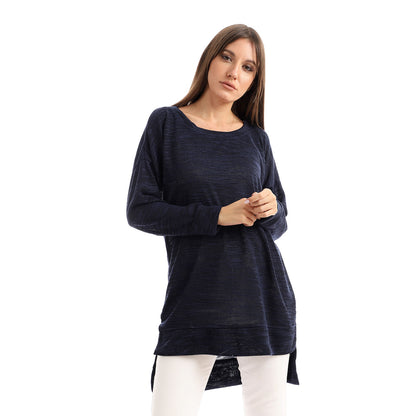 Jamila Women plain jackard crew neck top