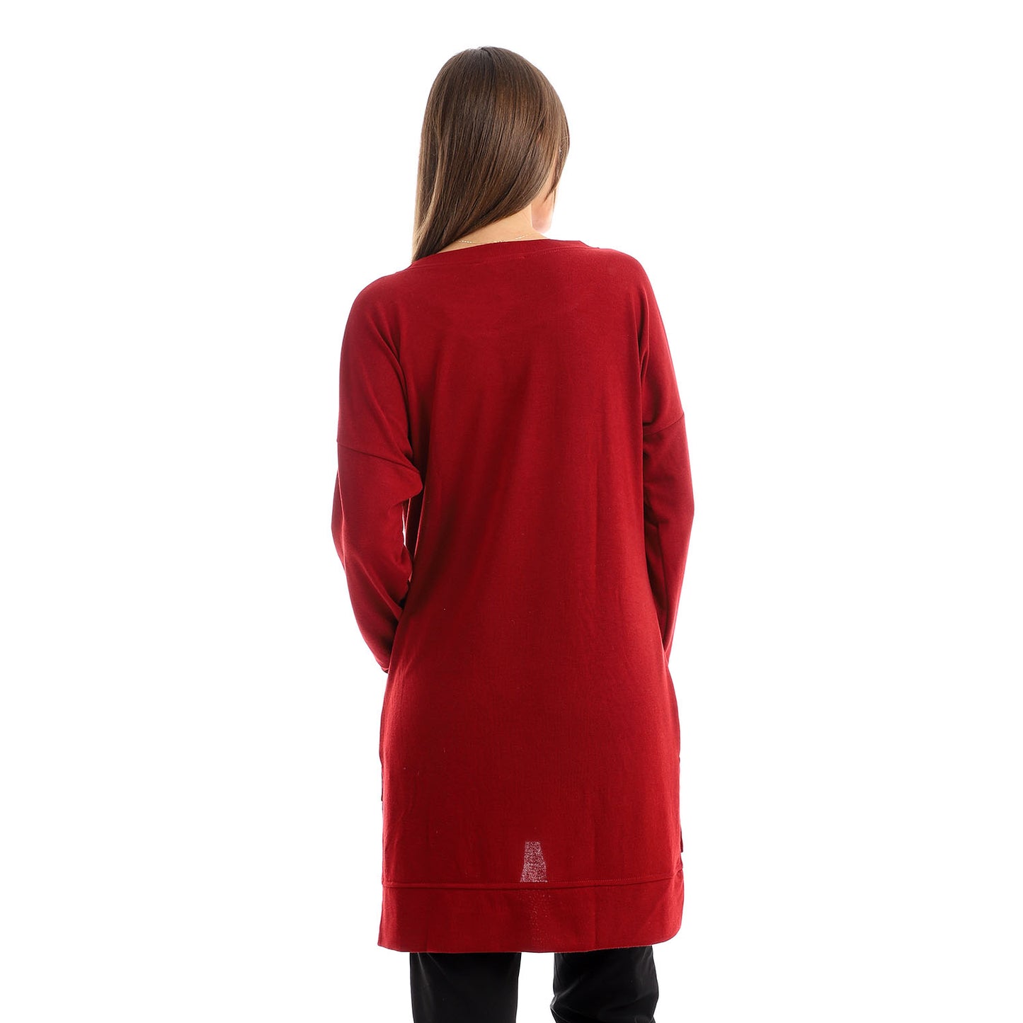 Jamila Women plain jackard crew neck top