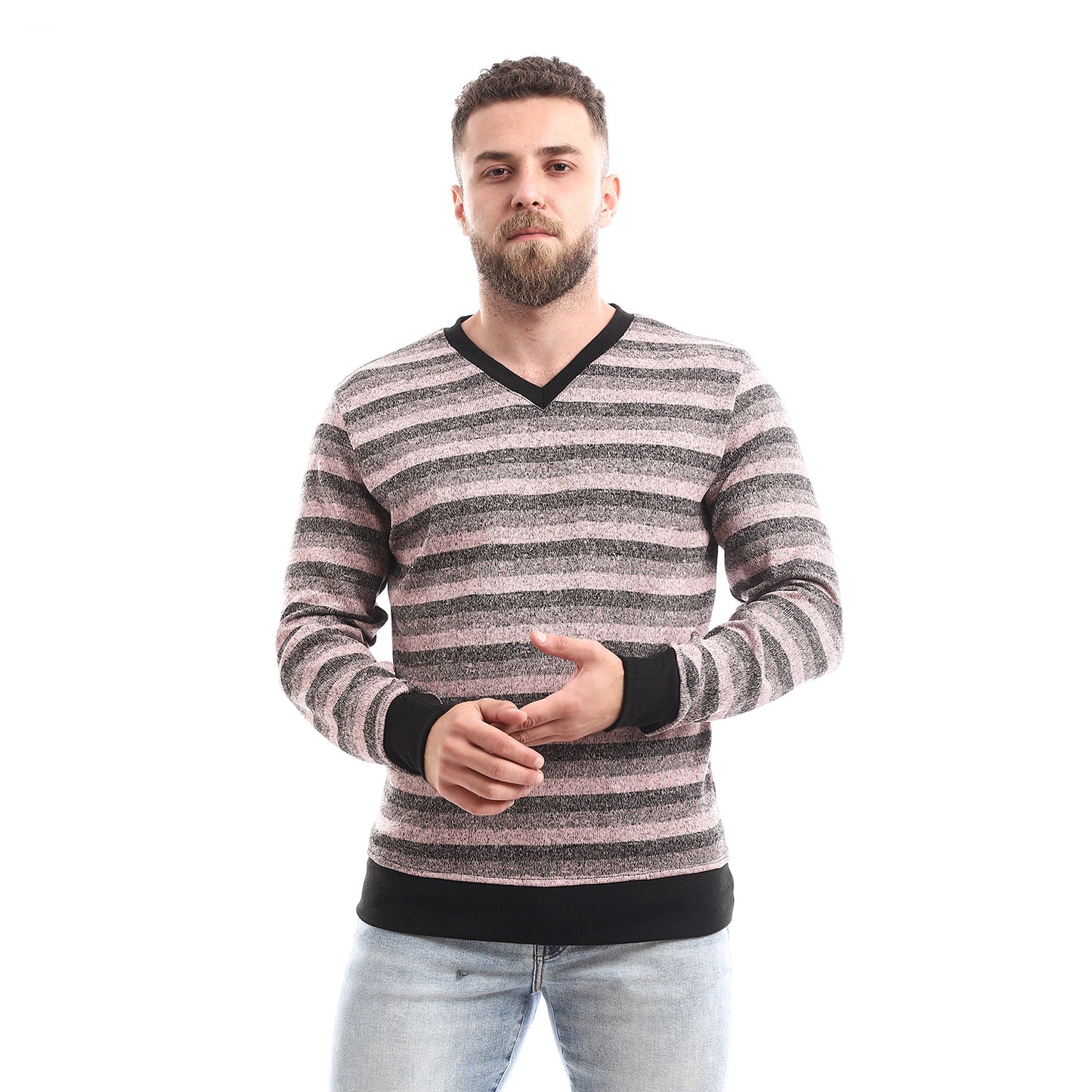 offcliff Men stripped V-neck pull over