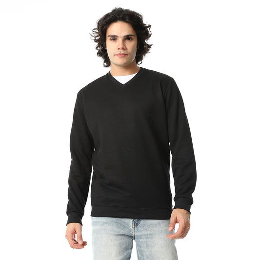 V-Neck Fog Knitted Pullover