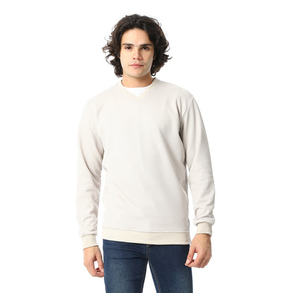 V-Neck Fog Knitted Pullover