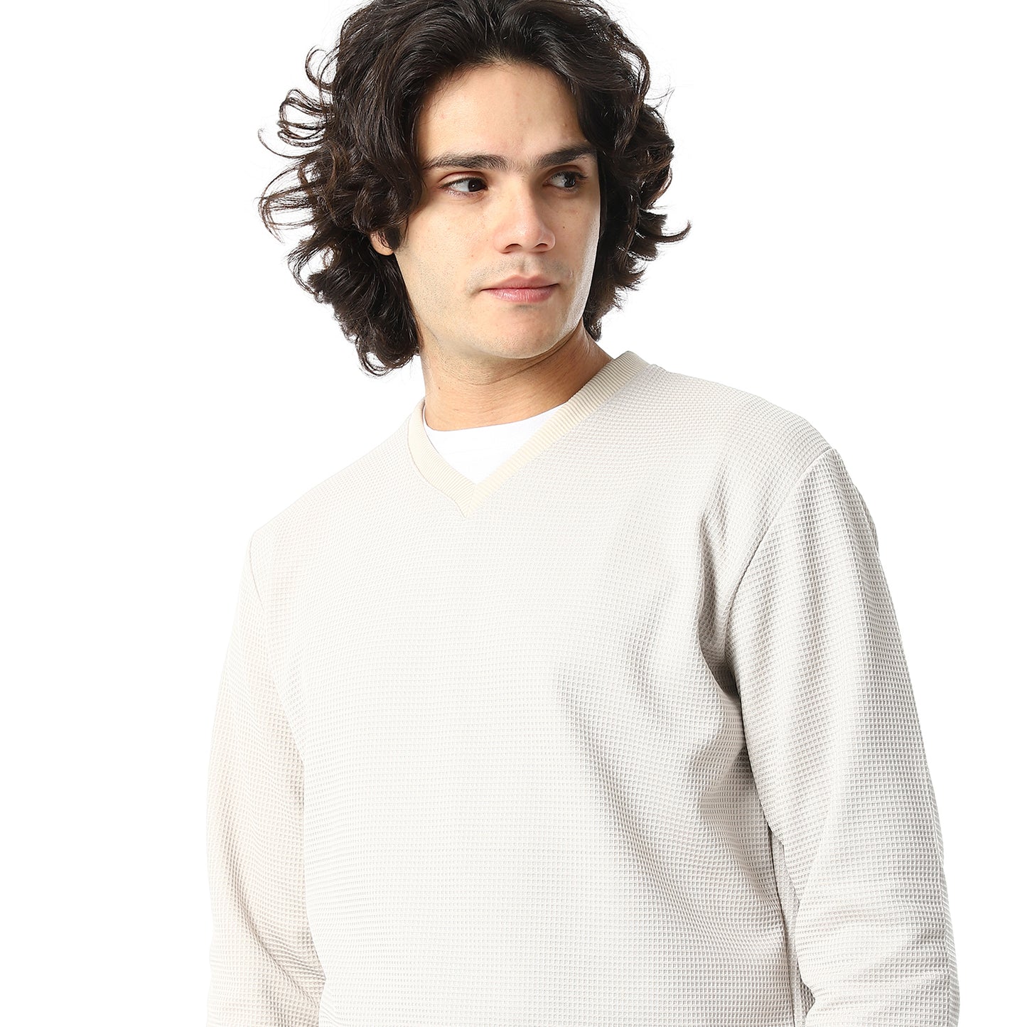 V-Neck Fog Knitted Pullover