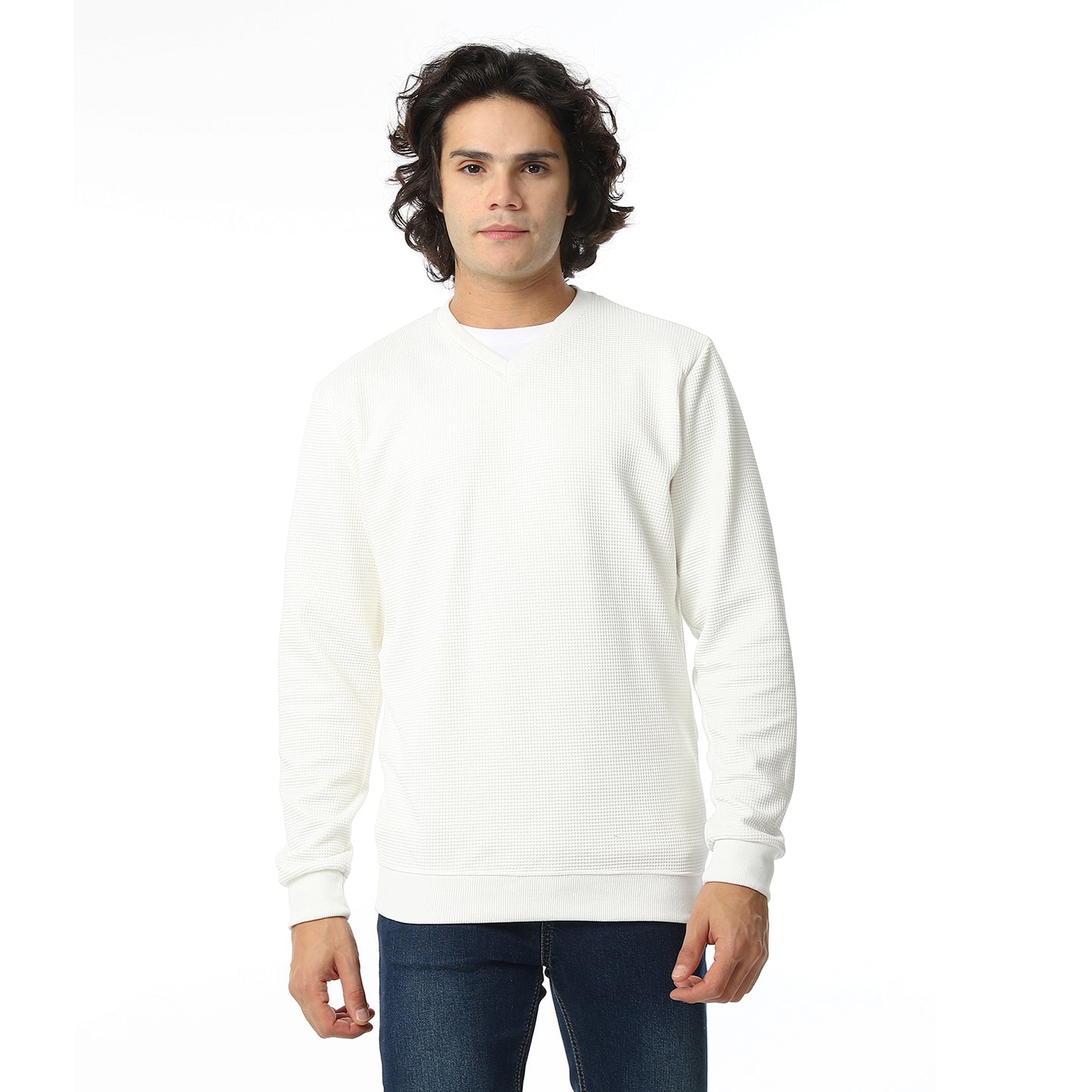 V-Neck Fog Knitted Pullover