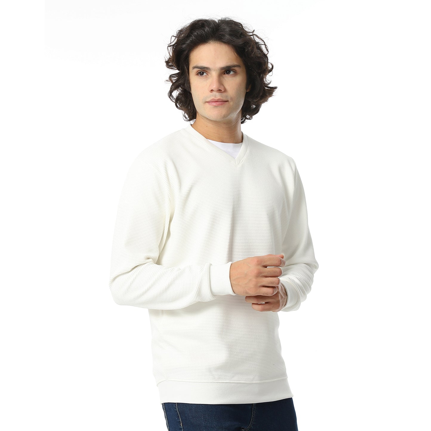 V-Neck Fog Knitted Pullover