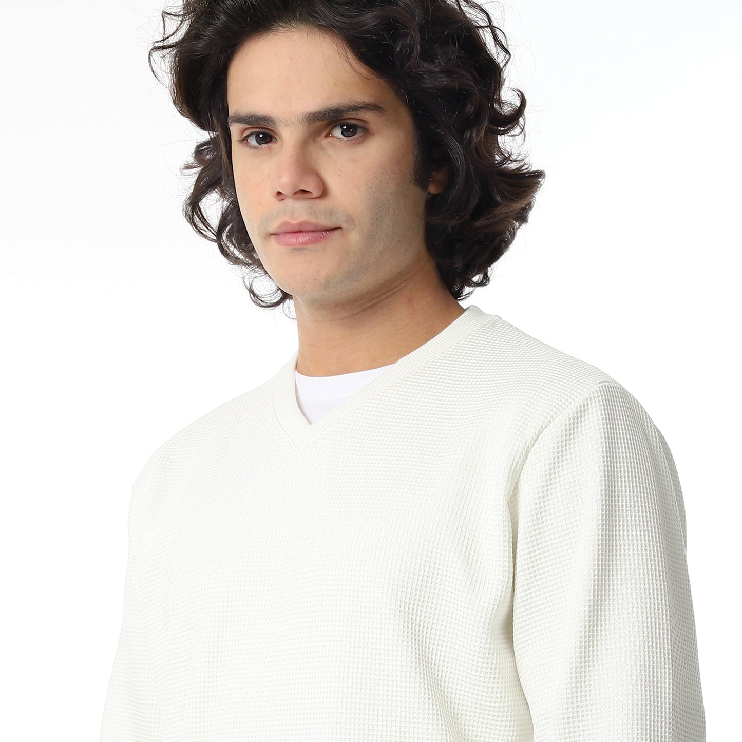 V-Neck Fog Knitted Pullover