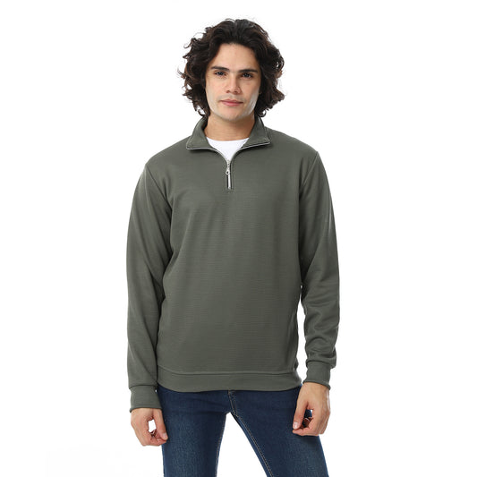 Knitted Zipped Sweatshirt