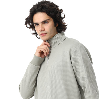 Knitted Zipped Sweatshirt