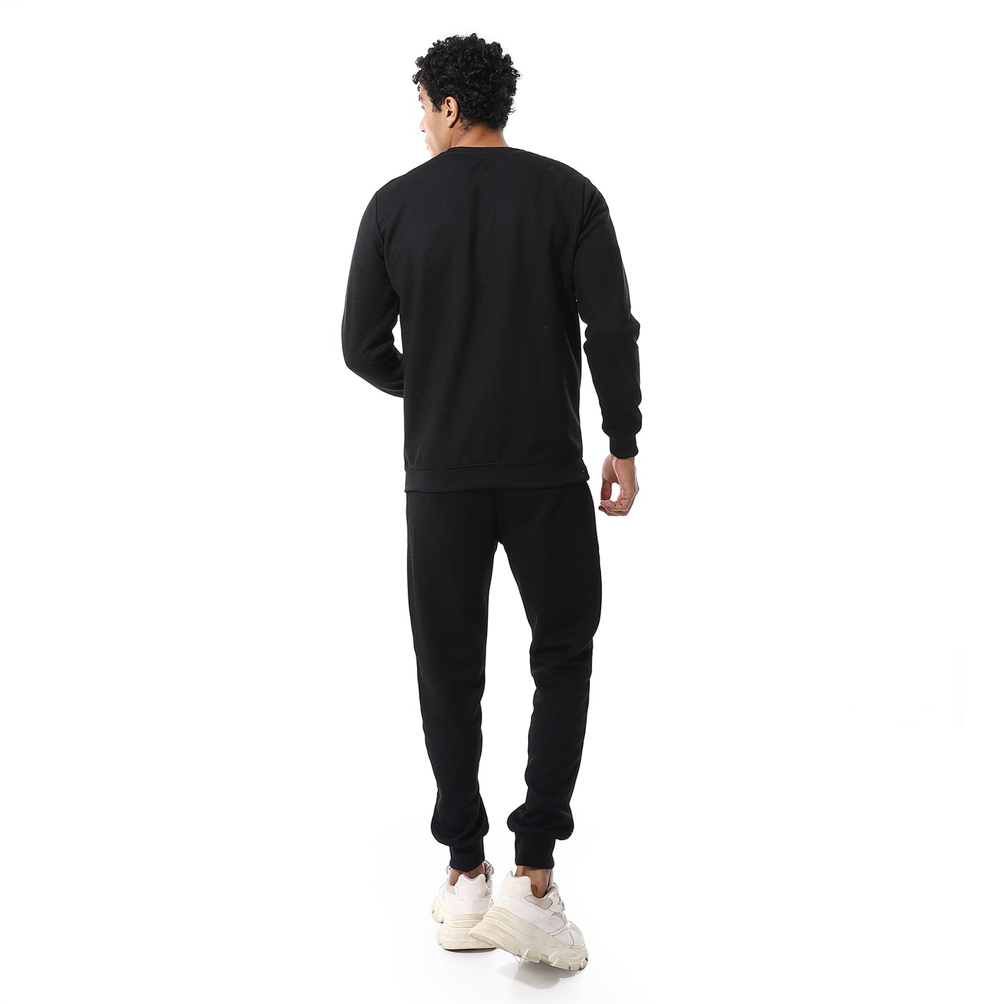 set of pant and ribbed round neck sweatshirt