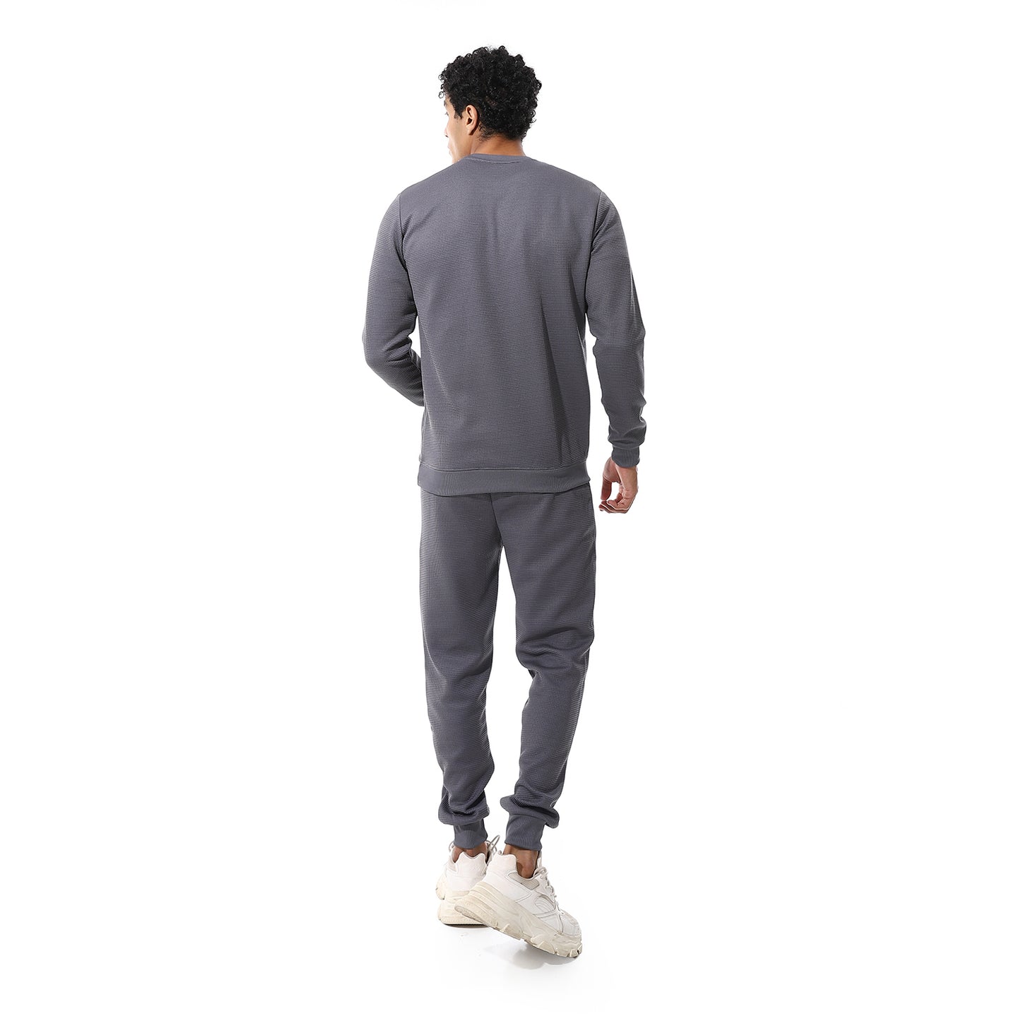 set of pant and ribbed round neck sweatshirt