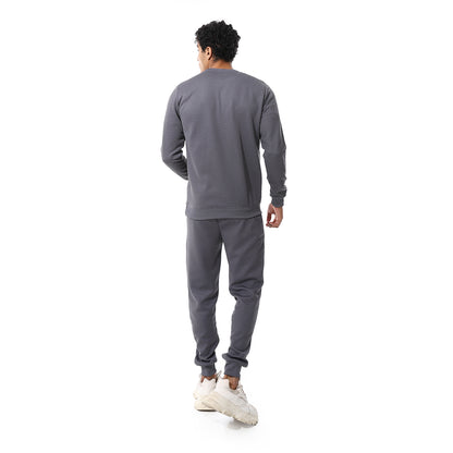 set of pant and ribbed round neck sweatshirt