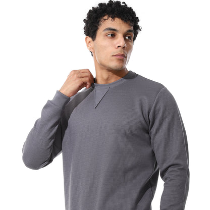 set of pant and ribbed round neck sweatshirt