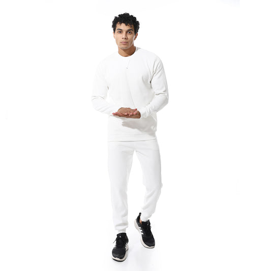 set of pant and ribbed round neck sweatshirt