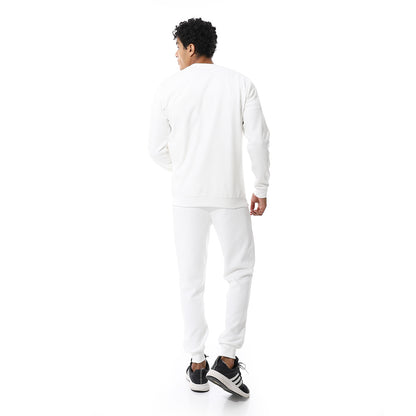 set of pant and ribbed round neck sweatshirt