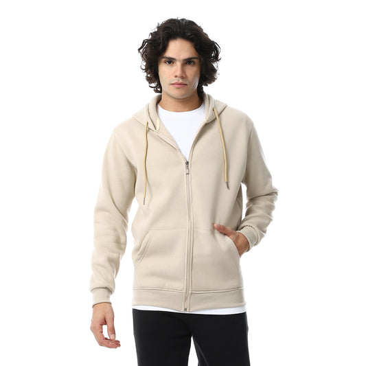 Comfy Plain Zipped Sweatshirt