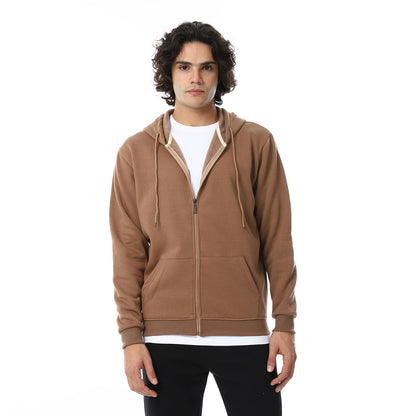 Comfy Plain Zipped Sweatshirt