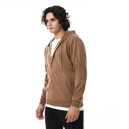 Comfy Plain Zipped Sweatshirt