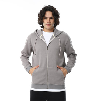 Comfy Plain Zipped Sweatshirt