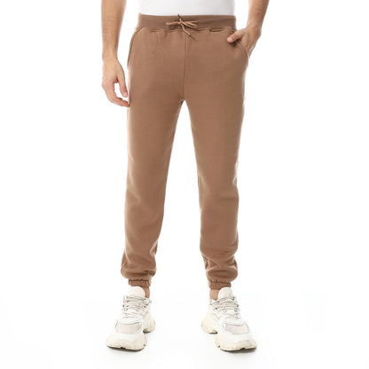 Plain Comfy Elastic Waist Sweatpants