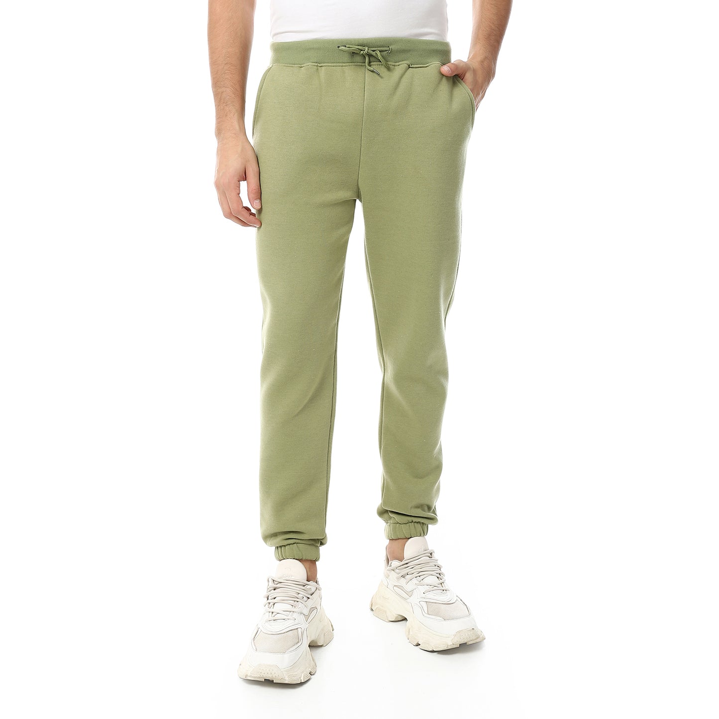 Plain Comfy Elastic Waist Sweatpants