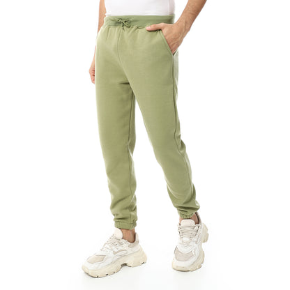 Plain Comfy Elastic Waist Sweatpants