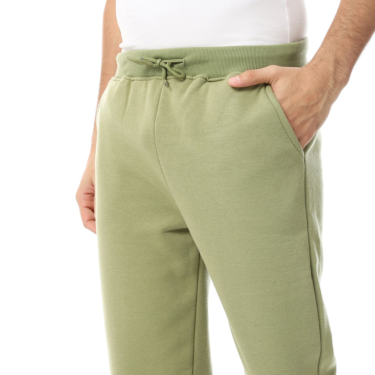 Plain Comfy Elastic Waist Sweatpants