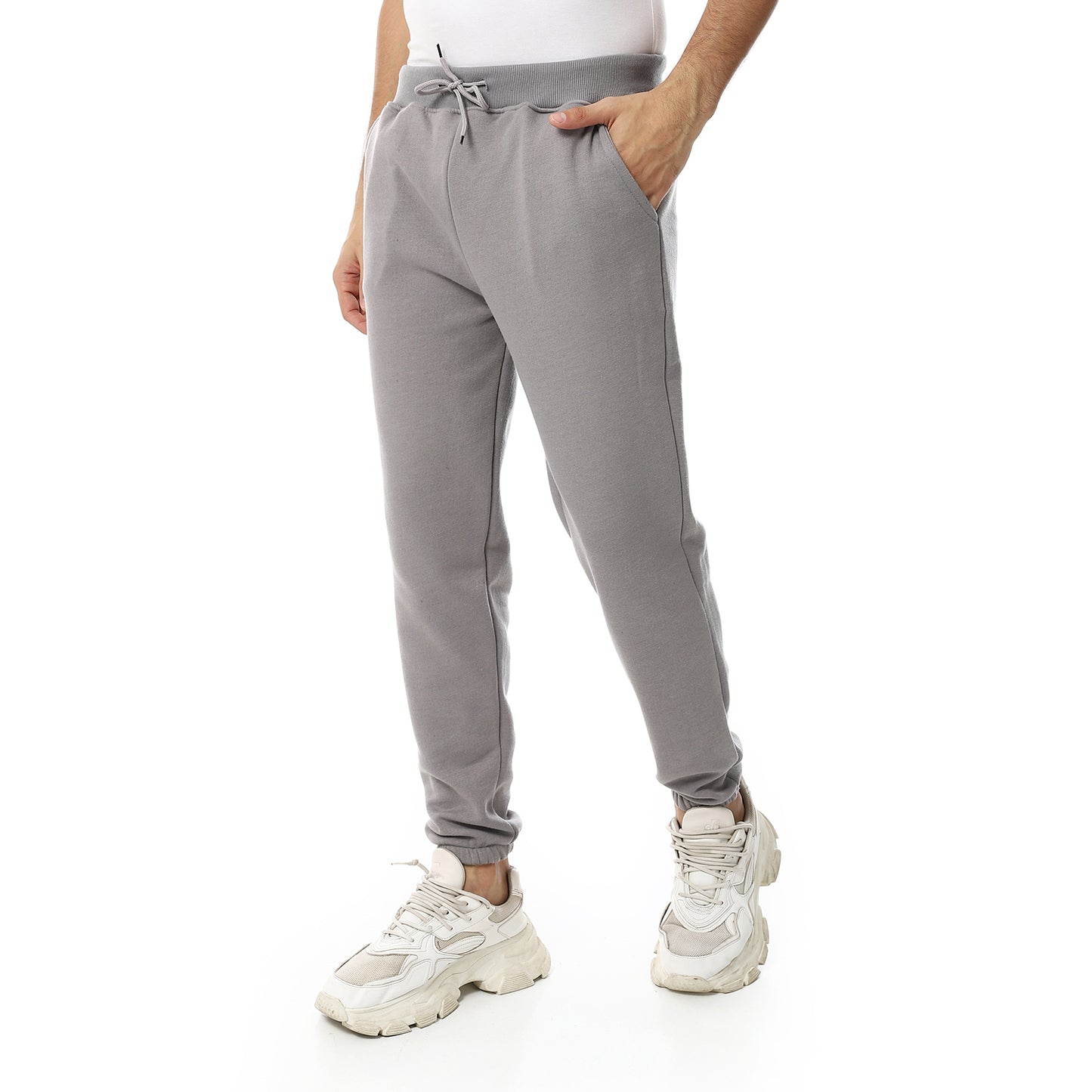 Plain Comfy Elastic Waist Sweatpants
