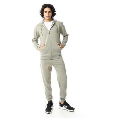 Active Casual Plain Tracksuit Set