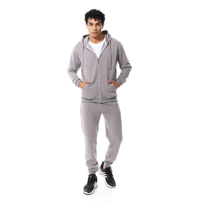 Active Casual Plain Tracksuit Set