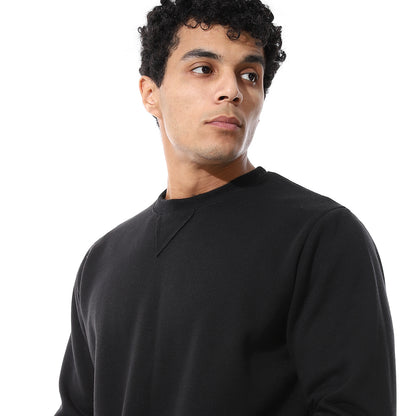 Round Neck Plain British Cozy Tracksuit Set