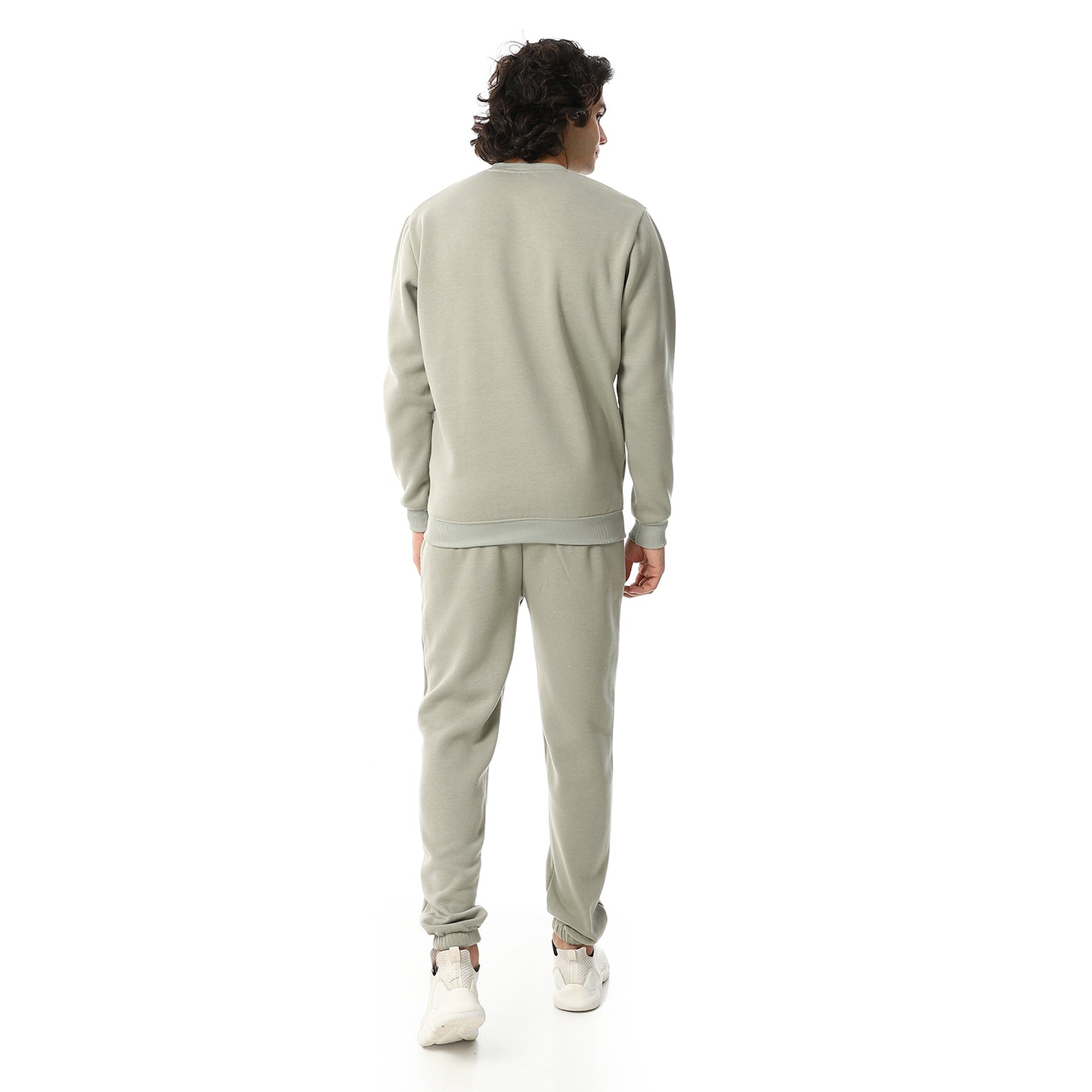 Round Neck Plain British Cozy Tracksuit Set
