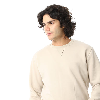 Round Neck Plain British Cozy Tracksuit Set