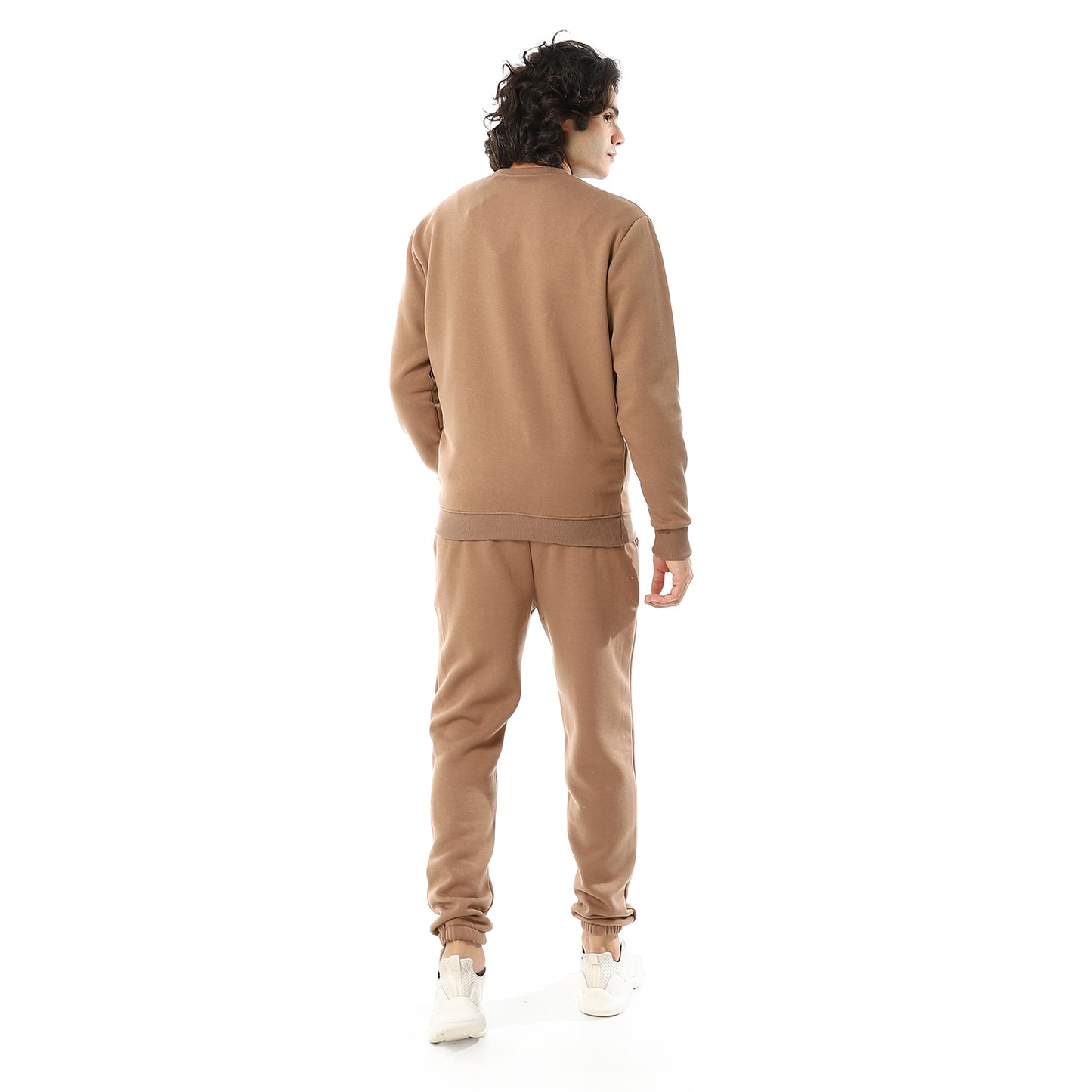 Round Neck Plain British Cozy Tracksuit Set