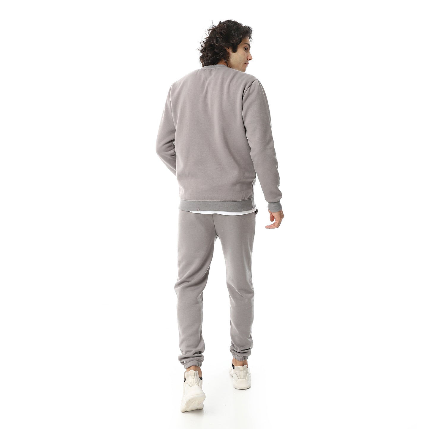 Round Neck Plain British Cozy Tracksuit Set