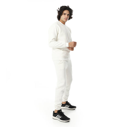 Round Neck Plain British Cozy Tracksuit Set