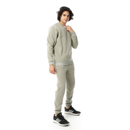 V-Neck & Elastic Ankle Tracksuit Set