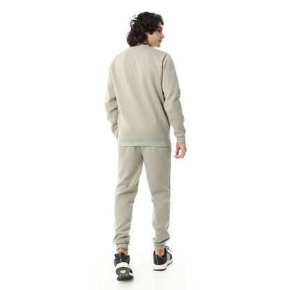 V-Neck & Elastic Ankle Tracksuit Set
