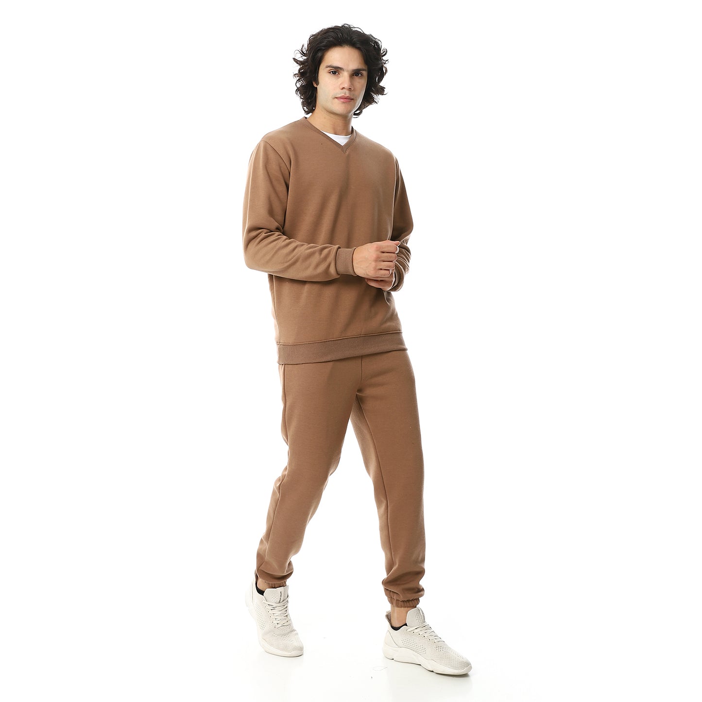 V-Neck & Elastic Ankle Tracksuit Set
